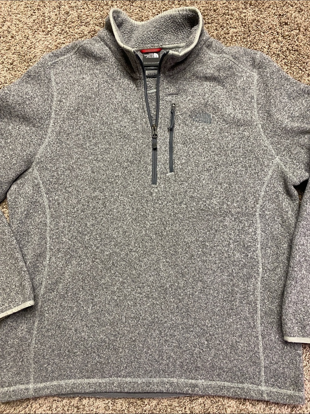 The North Face Gray Quarter-Zip Fleece Pullover Men’s Size XL - 1512